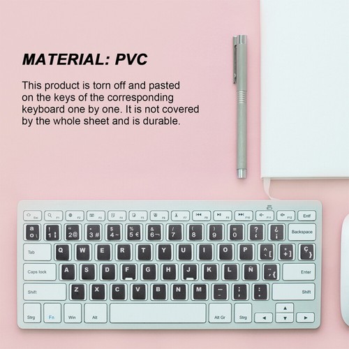 5 Sheets Spanische Tastaturaufkleber Tastaturbeschriftungen Computerzubehör - Bild 4 von 12