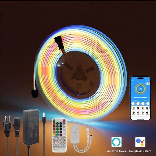 COB RGBIC Addressable ws2811 IC Streamer led strip light bluetooth APP set - Picture 1 of 21
