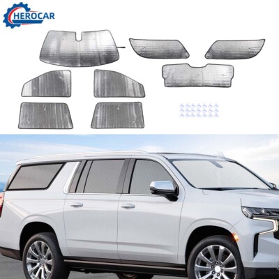 8X Window Glass Sun Visor Heat Block Cover Shield For Chevy Suburban Tahoe 2021+
