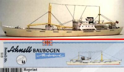 Wilhelmshavener Modellbaubogen 513 D - Englischer Frachter MS Clement - 1:500