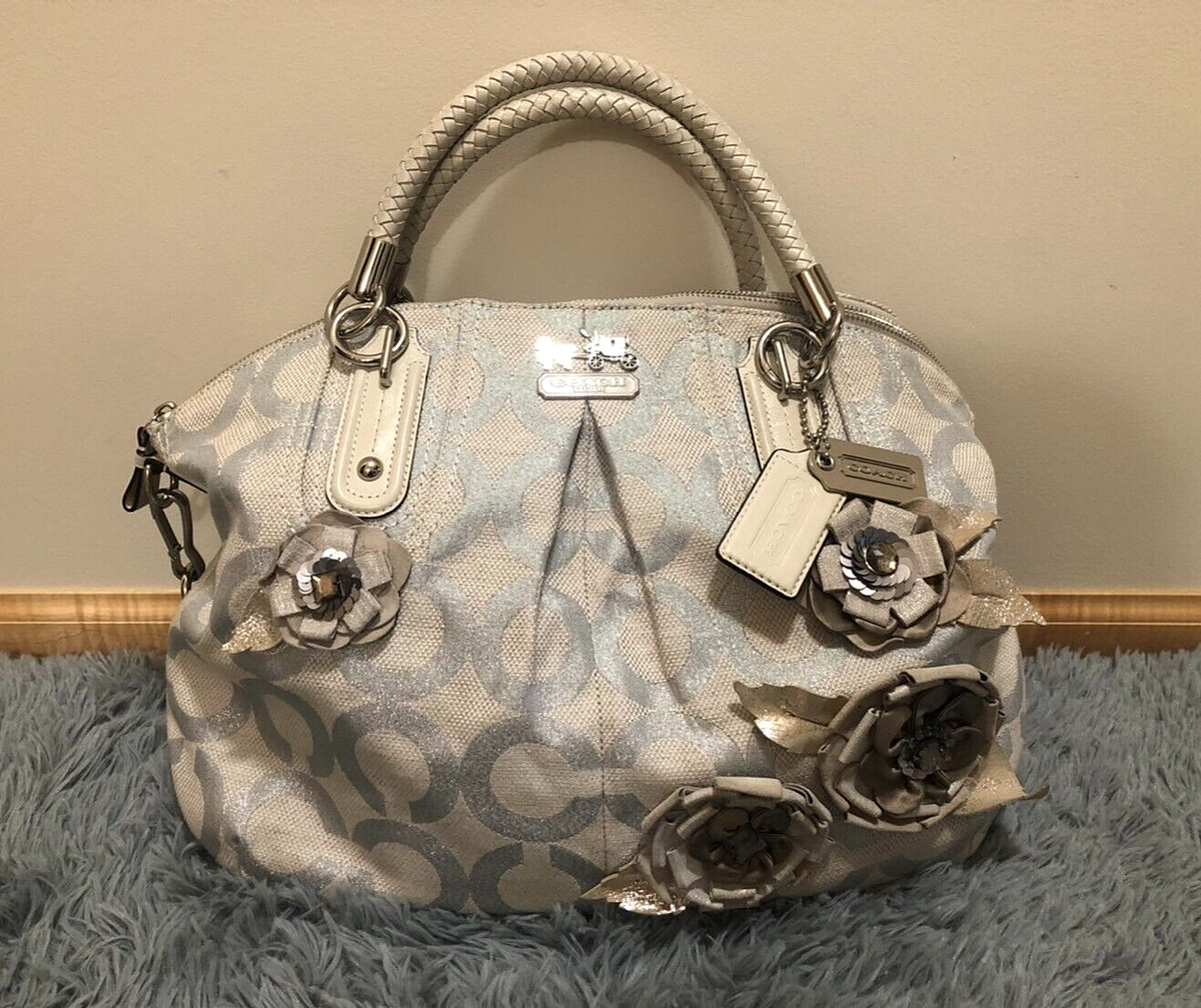 Coach LIMITED EDITION Signature Floral Flower Applique Handbag 