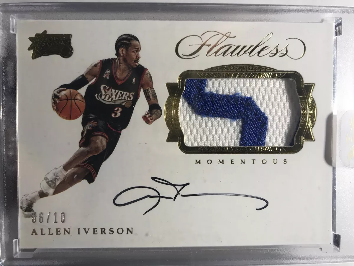 Allen Iverson FLAWLESS GOLD Letter Patch Logo Auto #/10 Sick $” Nasty Sixers Gem