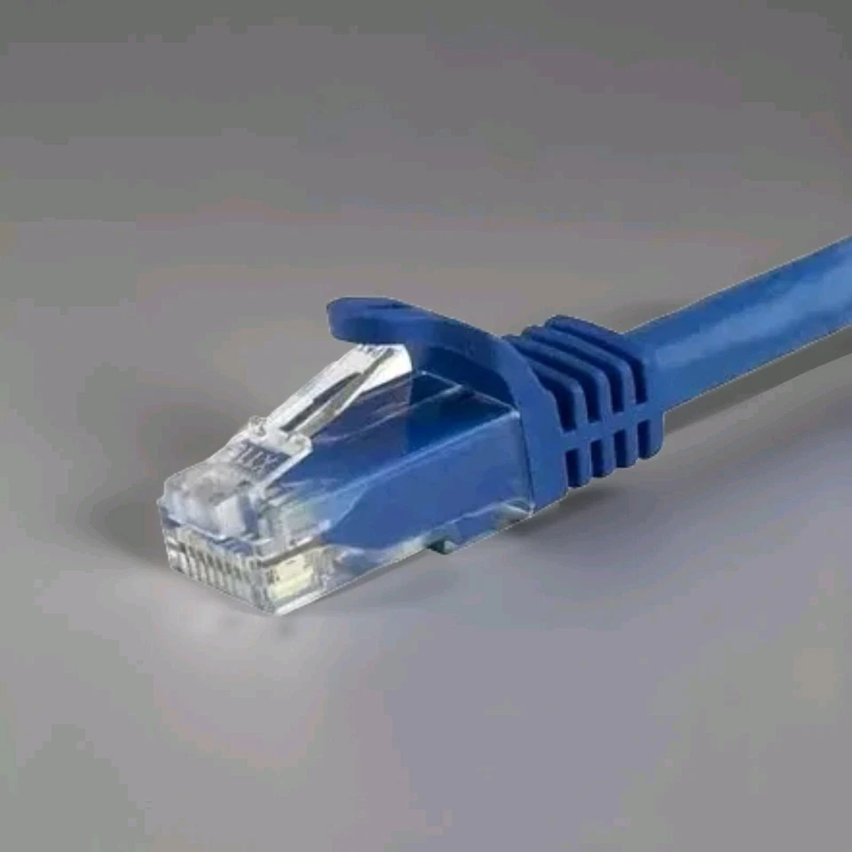 Snagless Cat6 Cat 6 Blue Ethernet 1' 1 foot ft. Short Cord Patch Cable - Image 2 of 2