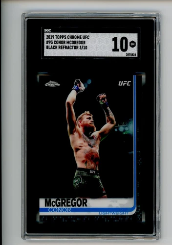 Conor McGregor 2019 Topps UFC Chrome BLACK Refractor 3/10 SGC 10