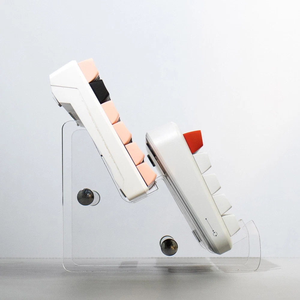 Mechanical Keyboard Stand with 1/2/3-Tier Transparent Display Holder for Organized Desk Setup