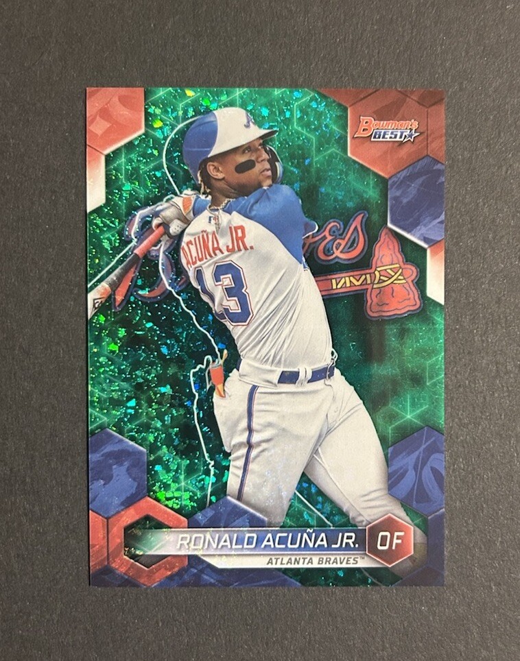 2023 Bowman's Best Ronald Acuna Jr Green Mini-Diamond REFRACTOR /99