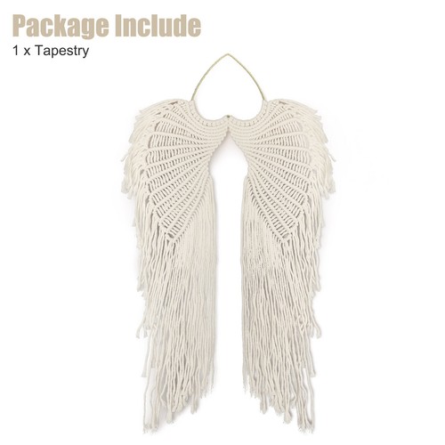 Macrame Boho Tapestry DIY Angel Wing Woven Wall Hanging Home Decor Ornament Gift - Picture 7 of 7