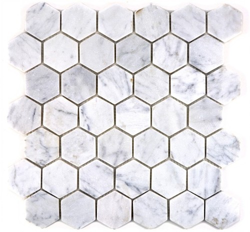 Mosaïque Céramique Florentine Carrara Optique - Blanc/gris, 52x52 Mm