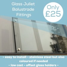 Panoramic Frameless Glass Juliet Balcony Fittings with FREE DELIVERY