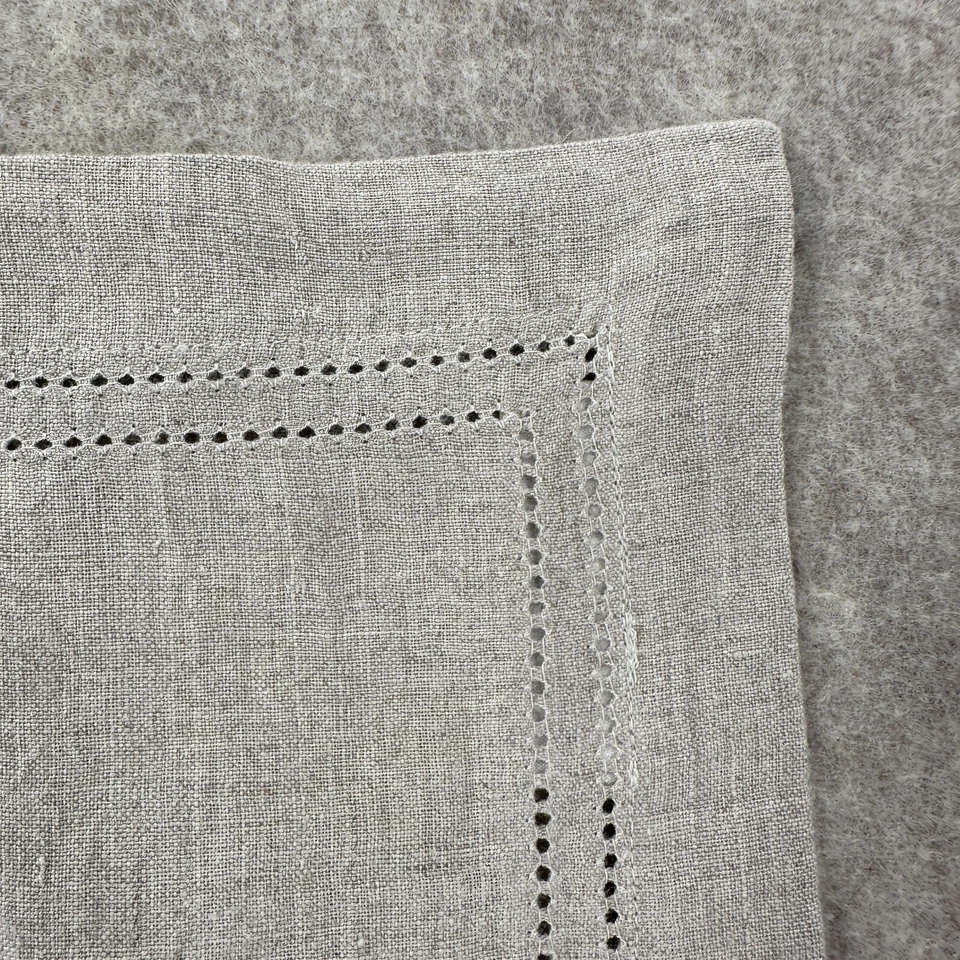 NEW WILLIAMS SONOMA Napkins Flax Linen Oatmeal Beige 20" Square Set 4 - Image 3 of 4