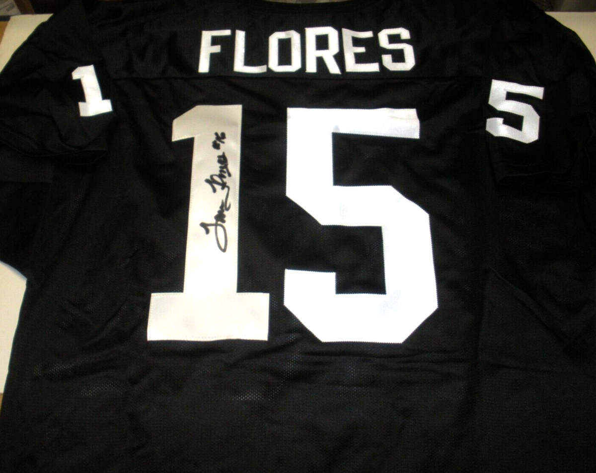 TOM FLORES OAKLAND RAIDERS LAST ONE W/COA SIGNED OFFICIAL LICENSED