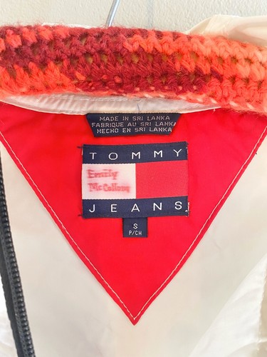 Chaqueta Rompevientos Pequeña Pulóver De Colección Tommy Jeans Hilfiger Años 90 Blanca RARA - Imagen 7 de 12