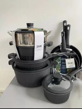 D&W Deane & White Cookware Collection Set 12 pc Color Black  Casserole Pan Set
