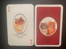 Swap Playing Card   CATS    Birman    SIX OF HEARTS   Bridge Card  BELGIUM  1988