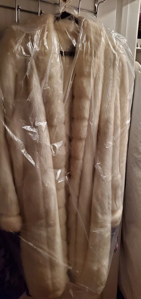 De colección Oleg Cassini Visón Rubio Lujo Largo Medio Imitación Piel + Sombrero de Piel a Juego Foto 2 de 4