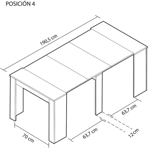Mesa Extensible para Comedor, Salon o Cocina en Blanco Brillo 90 x 237 x 78 cm - Imagen 7 de 7