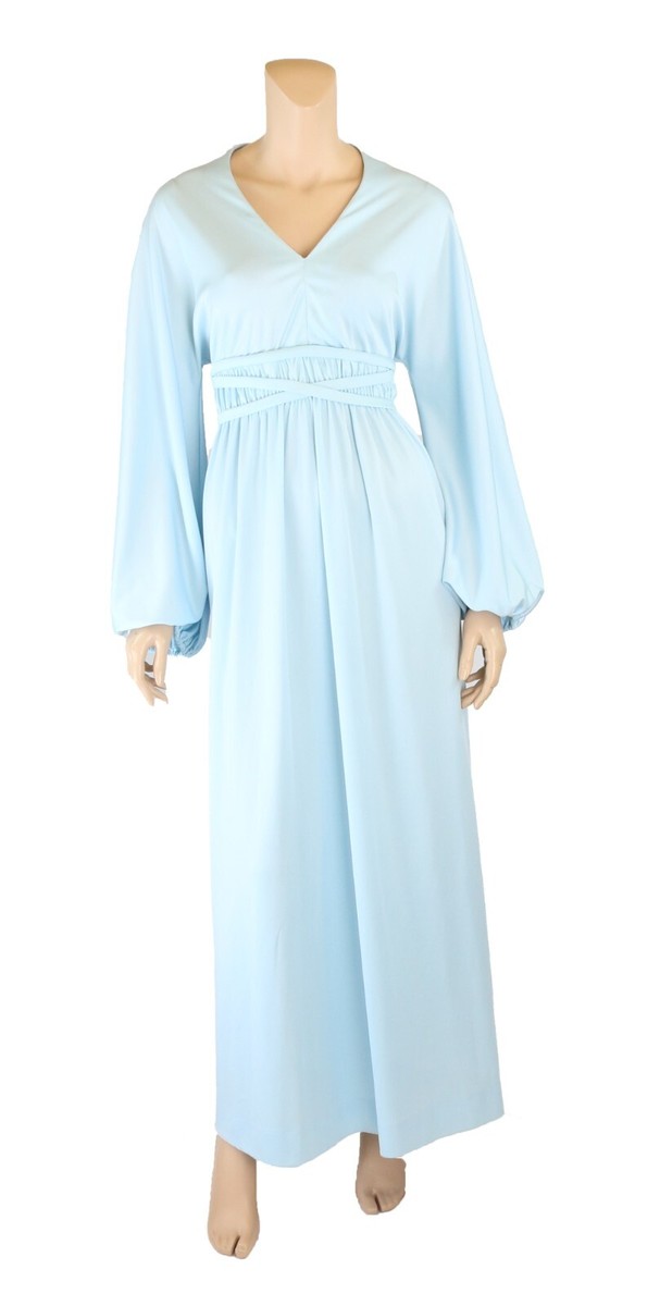 Lillie Rubin Vintage 1970s Light Blue Boho Maxi Prom Party Dress size 9/10  | eBay