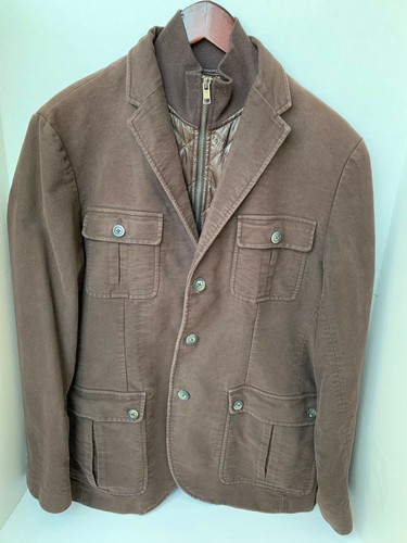 Perry Ellis Casual or Dress Jacket Brown Men’s Zip Up and W/4 Bottoms Size 42R - Picture 1 of 11