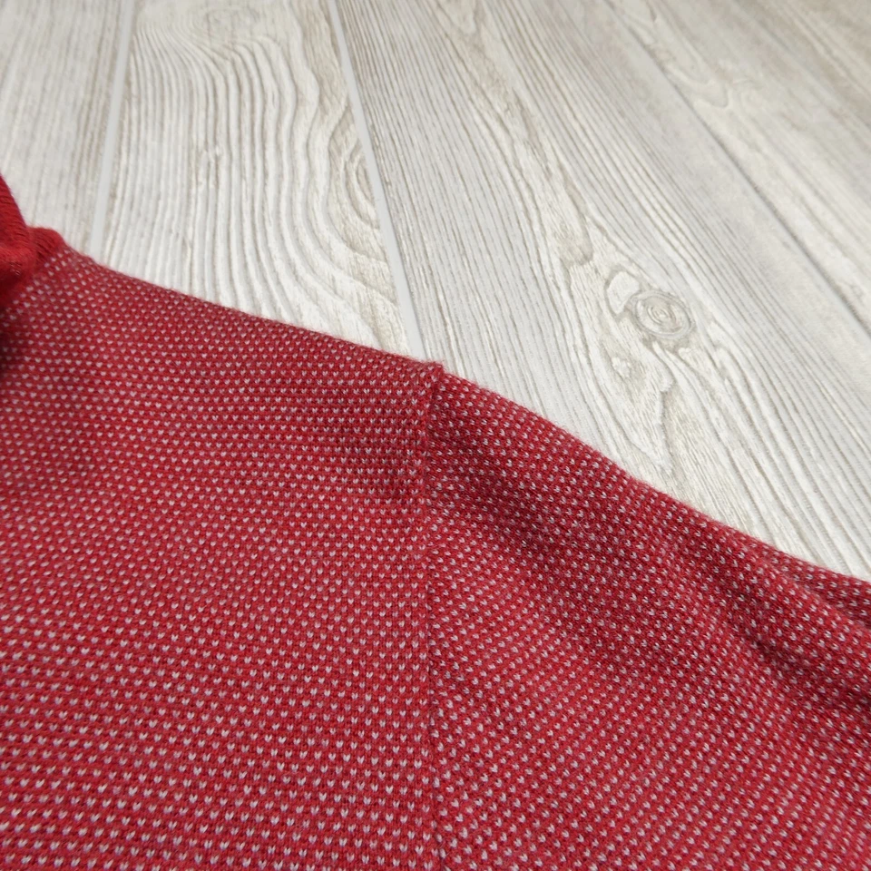 Suéter de lã merino Bobby Jones 100% extra fino adulto grande vermelho Henley simulado golfe - Imagem 3 de 4