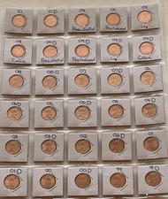 Complete Red choice/gem BU Memorial and Shield cent set 1999-2010 30 coins!