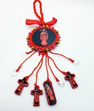 SANTA MUERTE TASSEL FOR CAR PENDANT HANGING DECORATION red string 
