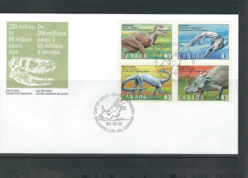 Canada SC # 1498a Dinosaurs FDC . Canada Post