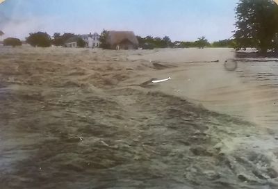 Flood, Cottonport Levee, Bayou Des Glaises, Louisiana, Magic Lantern Glass Slide