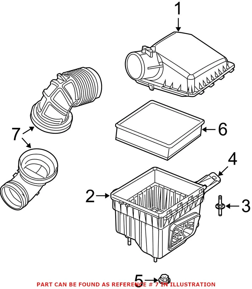 Manguera de admisión de aire del motor izquierdo del conductor central Mopar original OEM para Dodge Ram 3500 Foto 2 de 2
