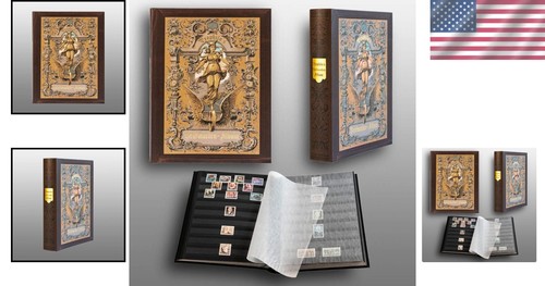 Heritage Design Stamp Collector's Album with 60 Black Pages & Plastic Inserts - Picture 2 of 7