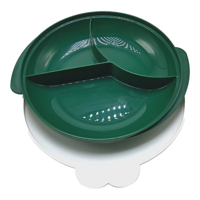 Tupperware Divided Dish Plates Bowl Lid Microwavable Green 2604B  NOS