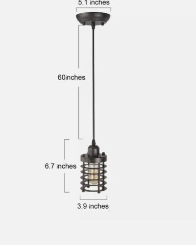 Mini Cage Pendant Lights Rust Ceiling Lights Industrial Pendant Lighting Kitchen - Picture 4 of 7