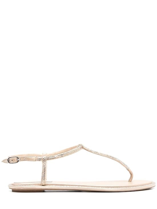 Ren Caovilla - Women - Flat sandals with sparkling details - Beige 235290₽