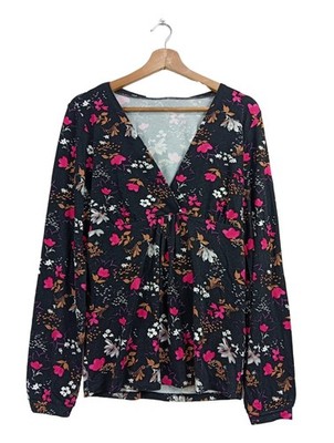 QUEEN MUM Wickel-Bluse Damen Bluse Gr. DE 38 schwarz Casual-Look
