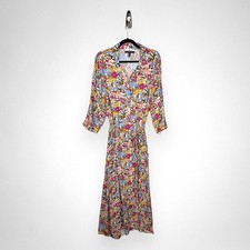 ELOQUII Elements Tie Waist Floral Maxi Short Sleeve Dress 20 Plus Size