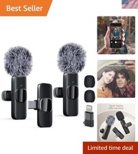 Professional Wireless Lavalier Microphone Set for iPhone iPad - Noise Reduc...