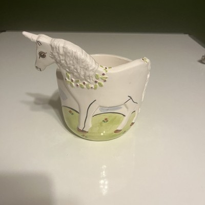 Vintage Ceramic Unicorn  Plaque Mold Sigma The Taste setter 6x4 Bowl 70-80sJapan