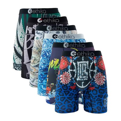 ETHIKA 6Pack Men Underwear Boxers Breathable Man Swimming Underpants