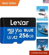 256GB High-Speed Blue Micro SD Card - 4K UHD Full HD Ready, UHS-I