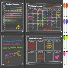 4 Pack Acrylic Calendar for Fridge, 2026 Magnetic Calendar for Refrigerator, ...