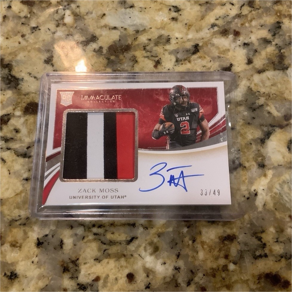 Zack Moss Panini Immaculate Collegiate #136 Patch Autograph