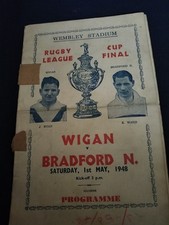 1948 RUGBY LEAGUE CHALLENGE CUP FINAL PIRATE PROGRAMME VICTOR WIGAN V BRADFORD N