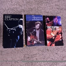 Lot Of Three ERIC CLAPTON VHS Tapes Vintage Live Unplugged Cream Of Rock Legend