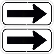2-Pack Arrow Sign,For Indoor or Outdoor Use  12"X 6" .04" Aluminum Reflective Sig