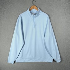 Peter Millar Pullover Mens 2XL Blue Perth Sugar Stripe Quarter Zip Performance