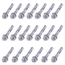 20Pcs 3/8" x 2-3/4" Wedge Anchors Zinc Plated Heavy Duty Fastener for Concrete