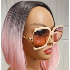 Sunglasses Women Tan  Gold Side Open Frame