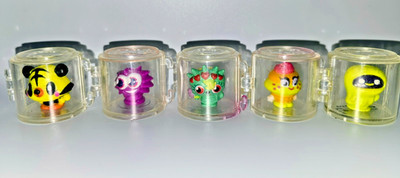 Moshi Monsters 5 Pencil Toppers Cases with Display Cases Mystery Moshling