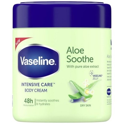 Vaseline Intensive Care Body Cream with Pure Aloe Aloe Soothe 13.5 oz 48Hour New