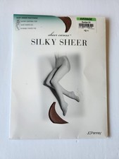 Vtg JcPenney Silky Sheer Caress Control Top Pantyhose Suntan Average USA