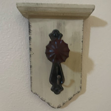 Wall Mounted Rustic Distressed Wood & Metal D...